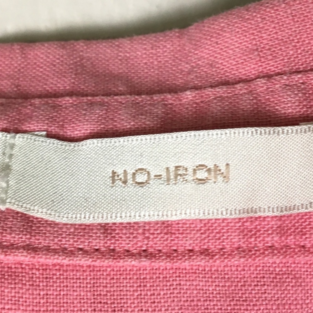 Chico's No-Iron 100% Linen Roll-Tab Button Down Shirt 1 Pink - Picture 5 of 8